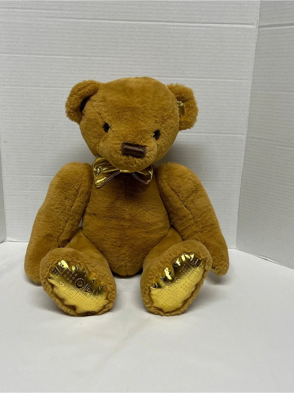 Gold-Paw Brown Plush Teddy Bear - Luxurious Kids Stuffed Animal